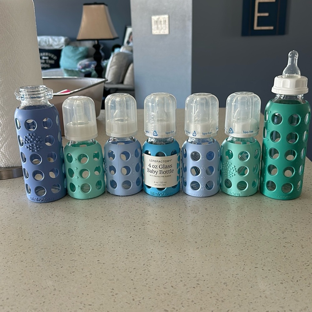 Lifefactory glass baby bottle set of 7